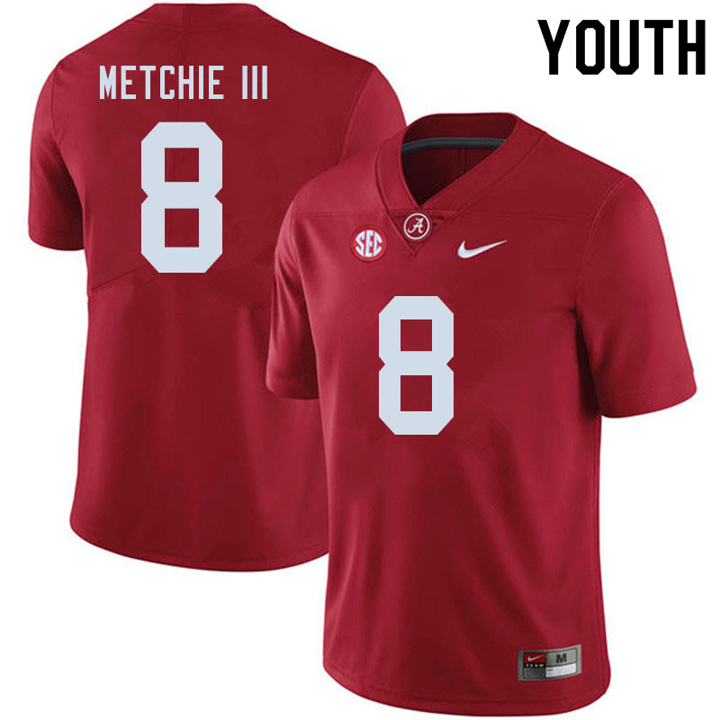 Youth #8 John Metchie III Alabama Crimson Tide College Football Jerseys Sale-Crimson